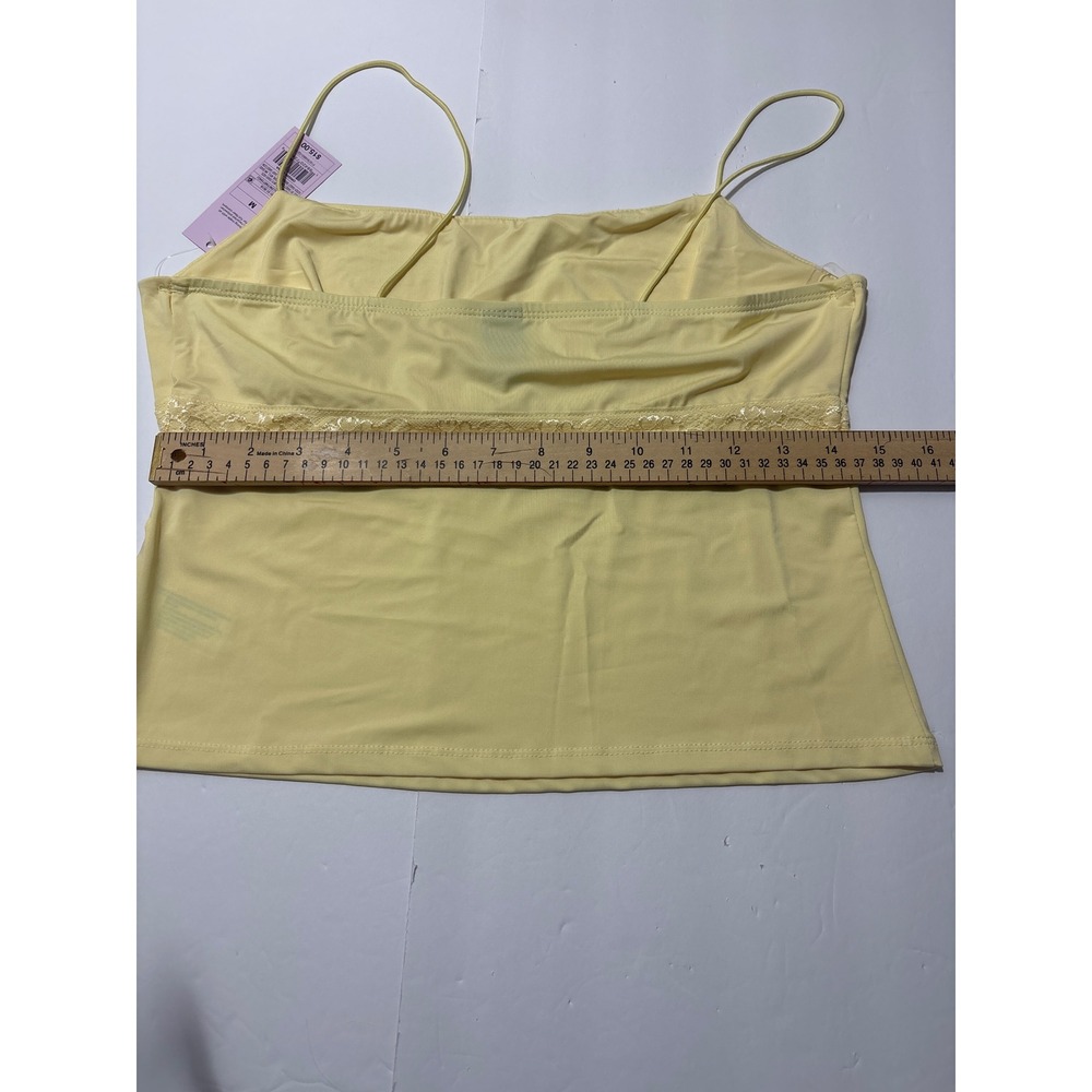 Wild Fable Light Yellow Lace Trim Cami Tank Top Medium NWT TART1042J - Picture 8 of 10